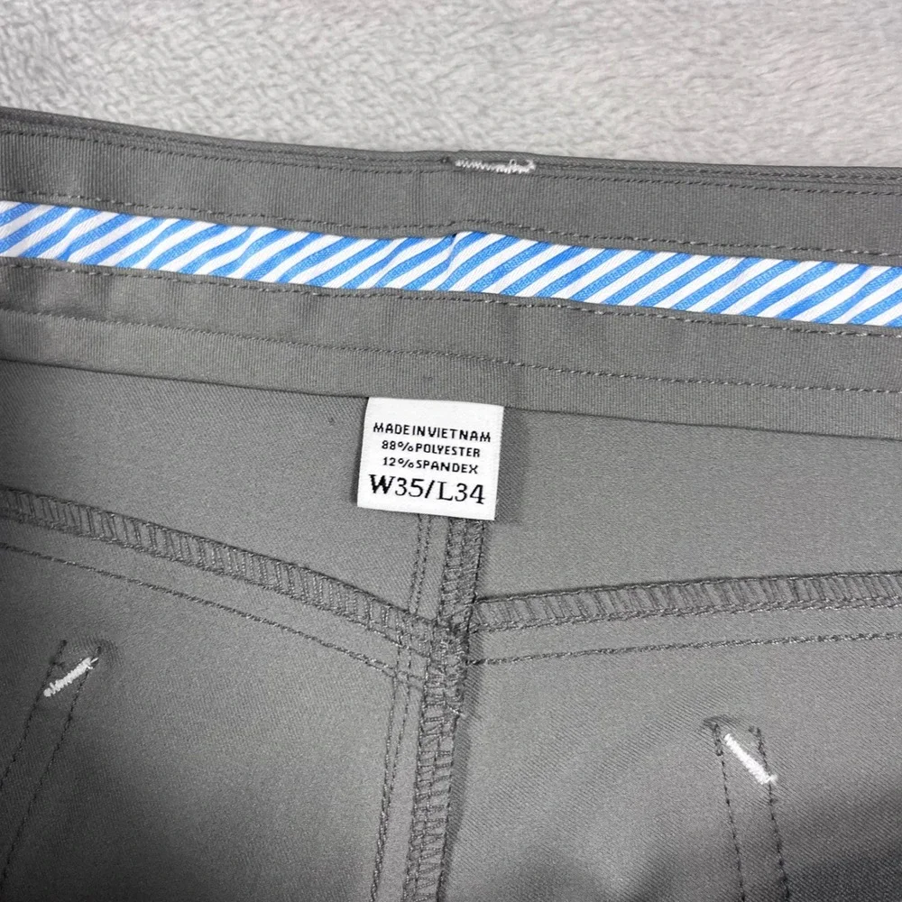 FootJoy Mens Athletic Fit Golf Pants Gray‎ 5-Pocket Stretch W35 L34